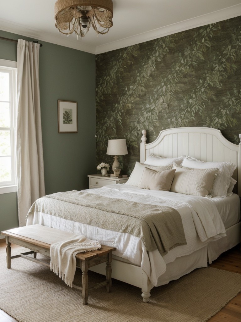 Nature-Inspired Apartment: Shabby Chic Bedroom Ideas