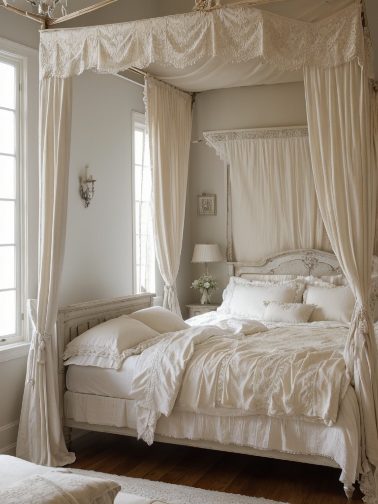 Romantic Canopy Bed: Embrace Elegance with Flowing Curtains!