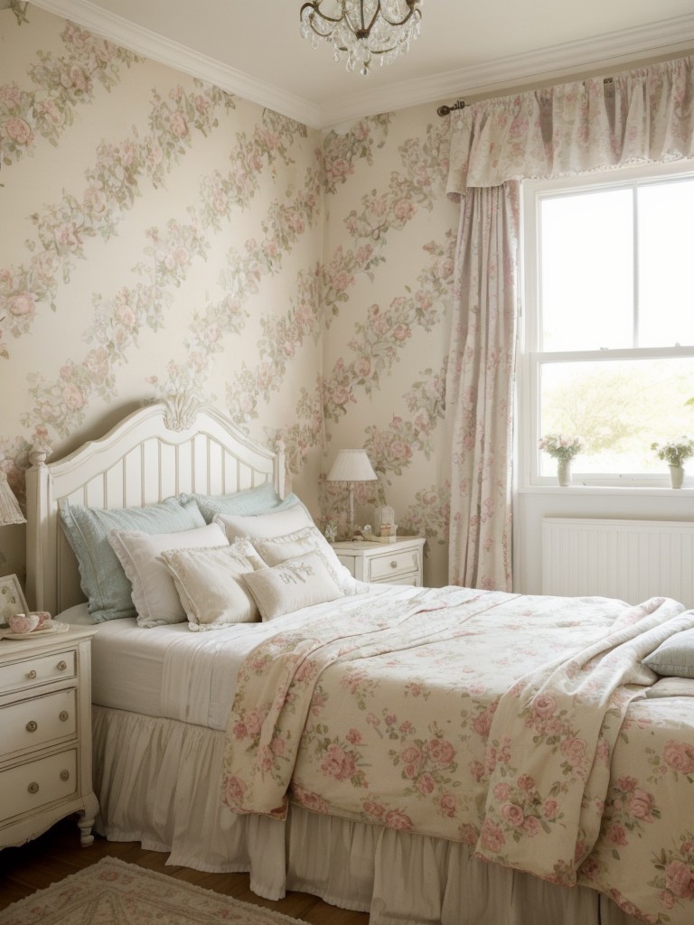 Vintage-inspired wallpapers for a whimsical shabby chic bedroom