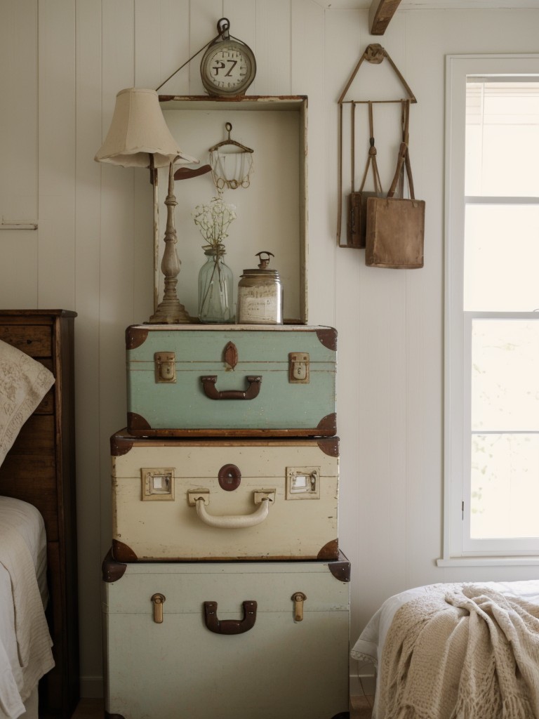 Vintage Suitcases: Unique Bedside Tables for a Cozy Apartment Retreat