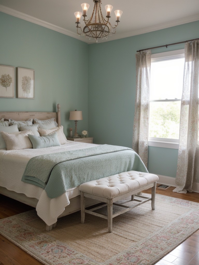 Cozy and Stylish Apartment Bedroom with Shabby Chic Colors