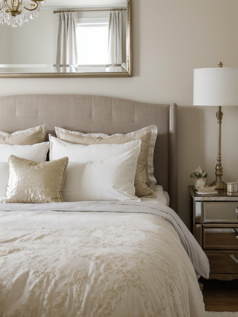 Glamorous Metallic Accents for a Shabby Chic Bedroom