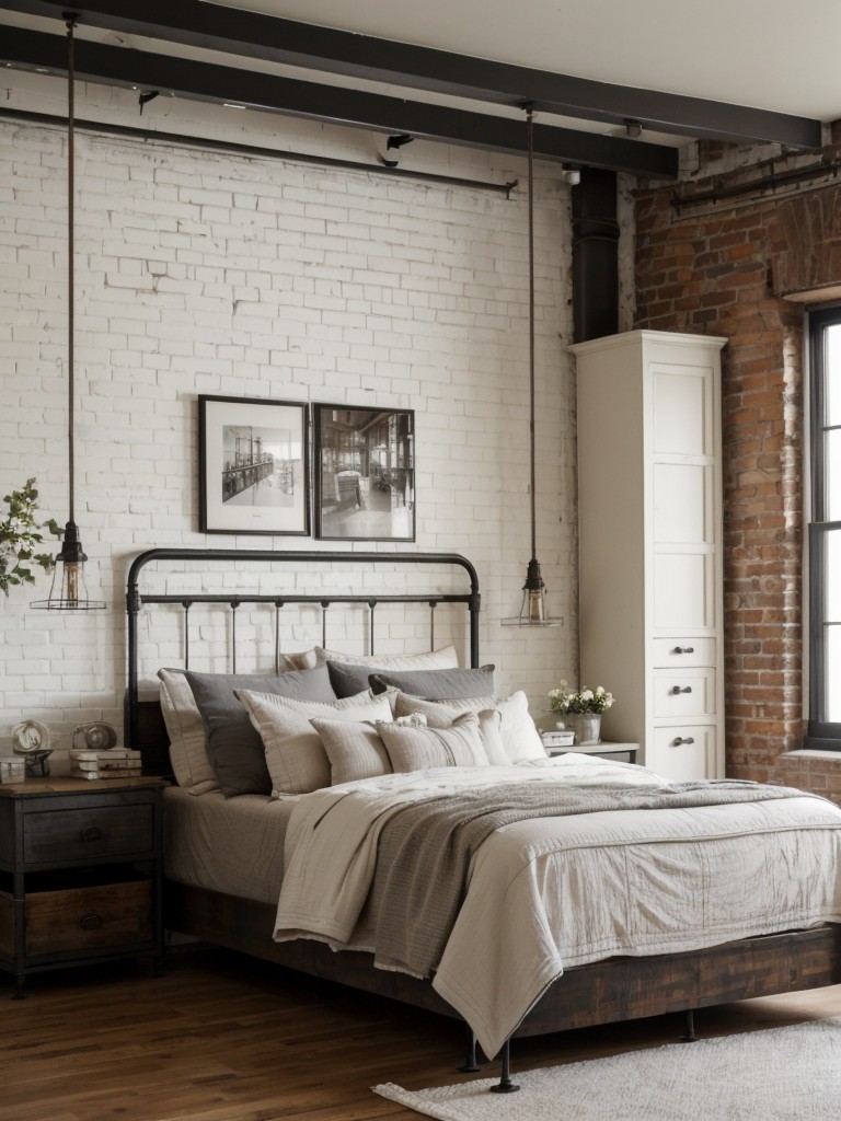 Industrial Glam Bedroom: Shabby Chic Meets Urban Cool!