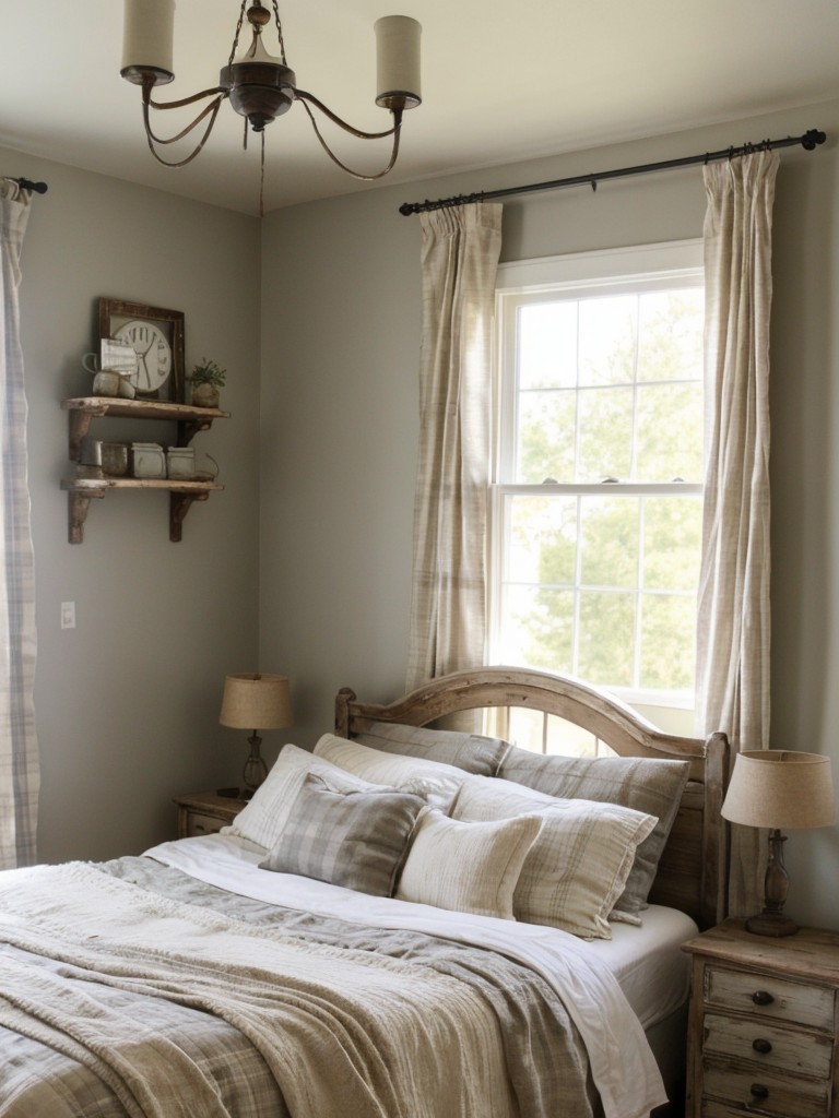 Cozy Farmhouse Bedroom Inspiration: Rustic meets modern with shabby chic decor.