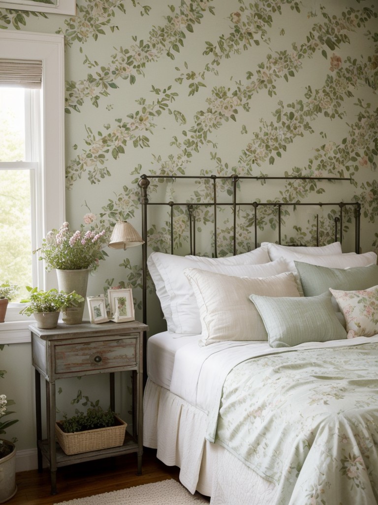 Botanical Bedroom Bliss: Create Serene Vibes with Shabby Chic Style!