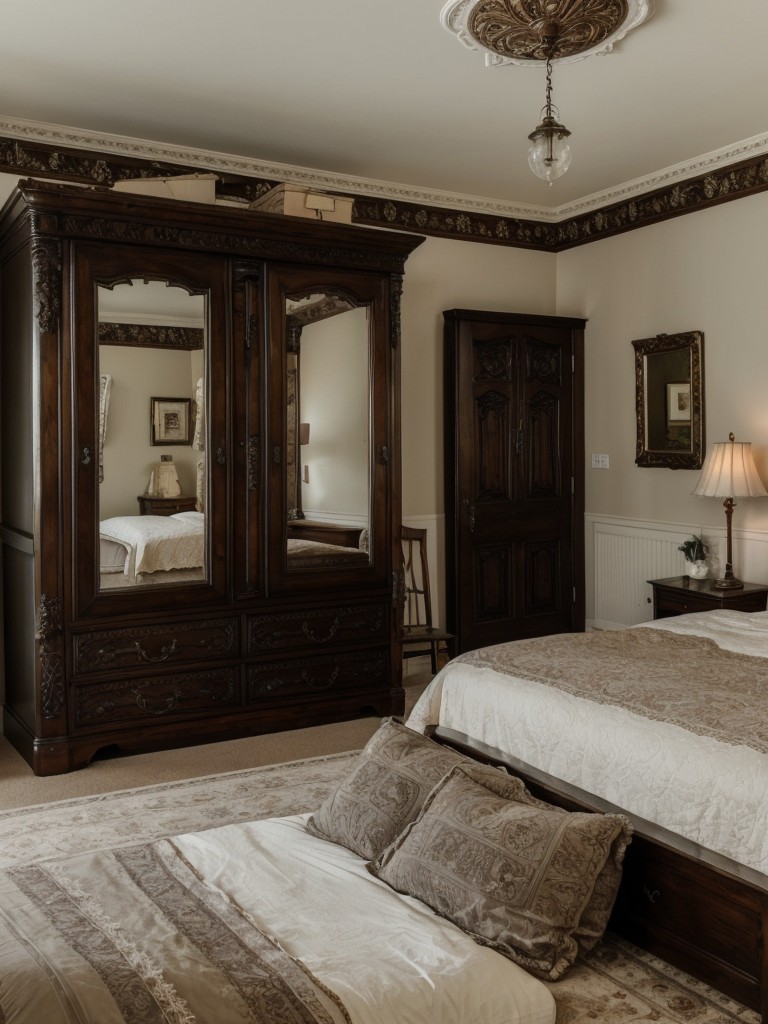 Intricate Victorian Wardrobe: Romantic & Functional Storage for Your Bedroom Retreat