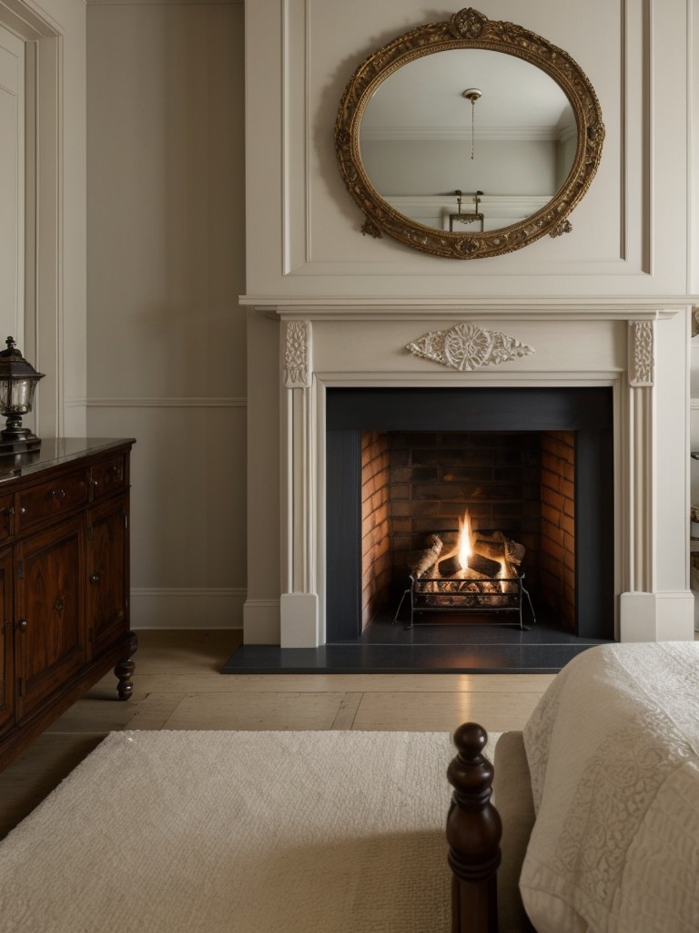 Cozy Victorian Bedroom with Ornate Fireplace - Romantic Retreat