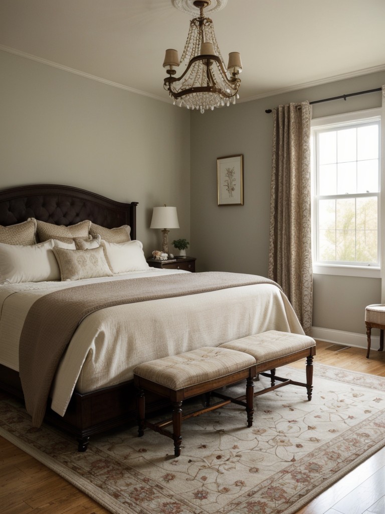 Cozy up Your Bedroom with Layered Rugs for Victorian Charm!