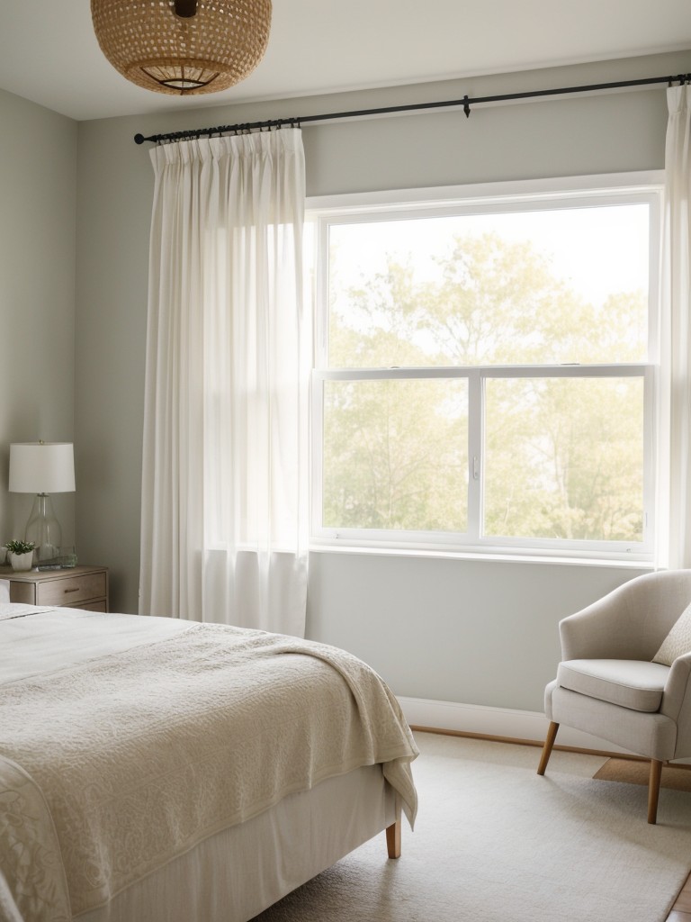 Light & Airy Bedroom: Sheer Curtains, Glass Furniture & More!