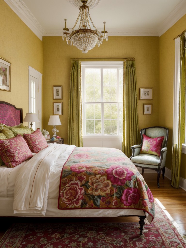 Victorian Glamour: Elevate Your Bedroom with Bold Colors & Vibrant Art