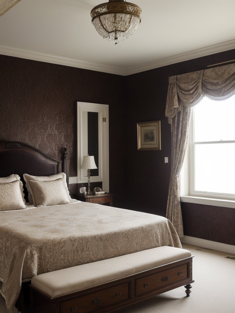 Victorian-Inspired Bedroom: Elevate with Intricate Wallpaper Designs!