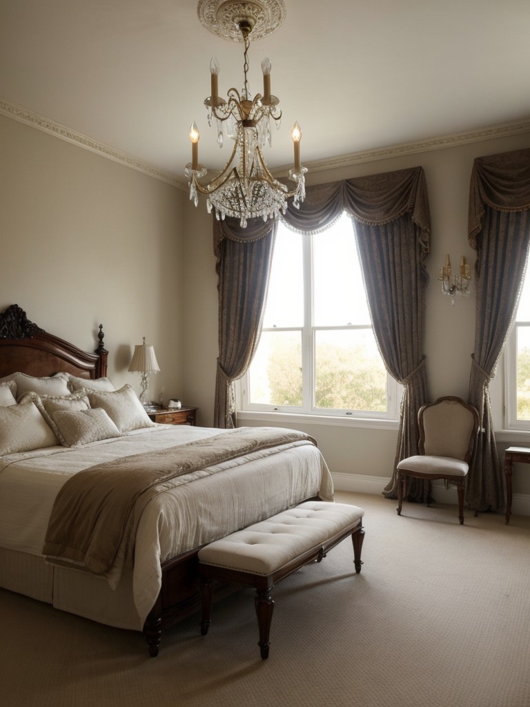 Marvelous Victorian Bedroom: Add Glamour with a Crystal Chandelier