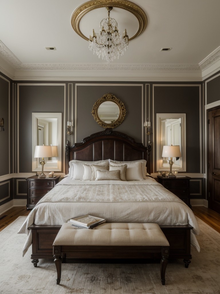 Modern meets Victorian charm: Transform your bedroom with ornate moldings and architectural details!