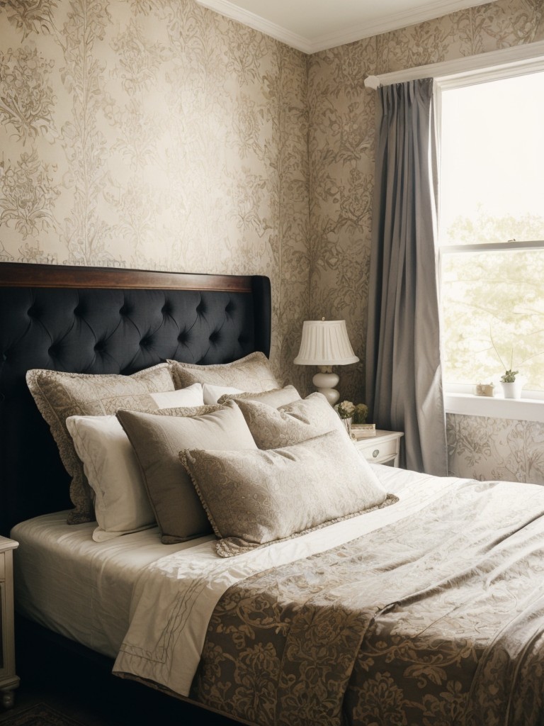 Modern meets Victorian: Elevate your bedroom with vintage-inspired wallpaper!