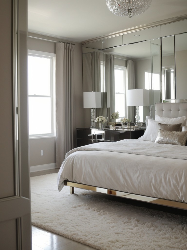 Create a Spacious Oasis with Reflective Decor in Your Bedroom