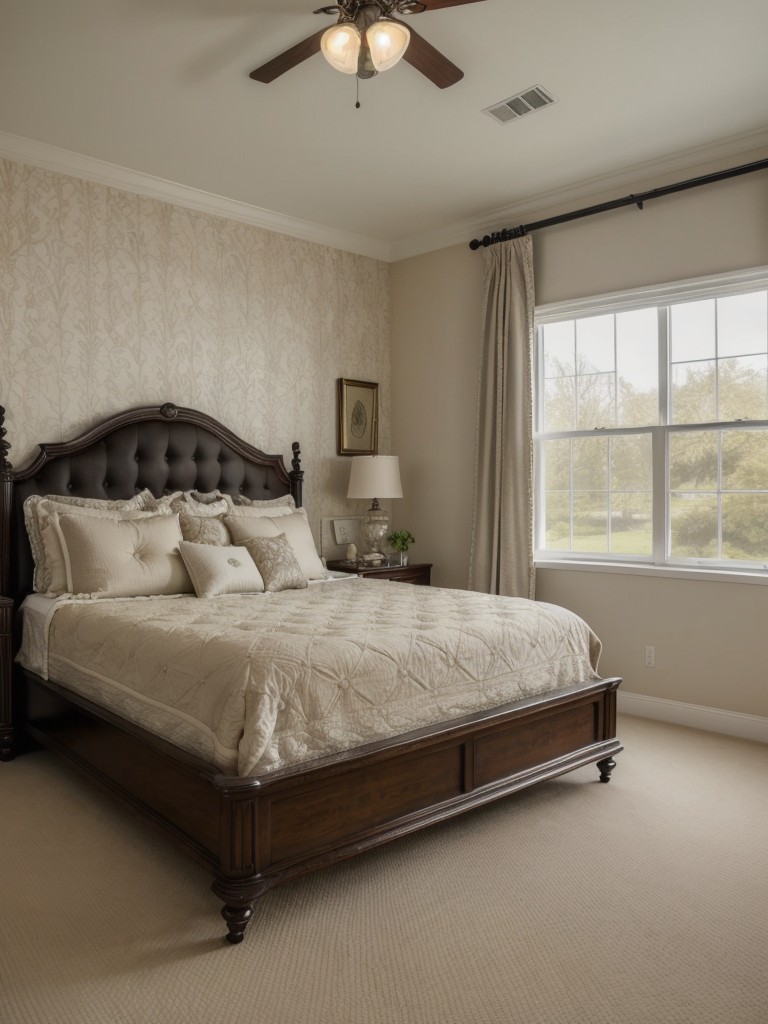 Charming Victorian-Inspired Bedroom: Cozy up with a Tufted Armchair