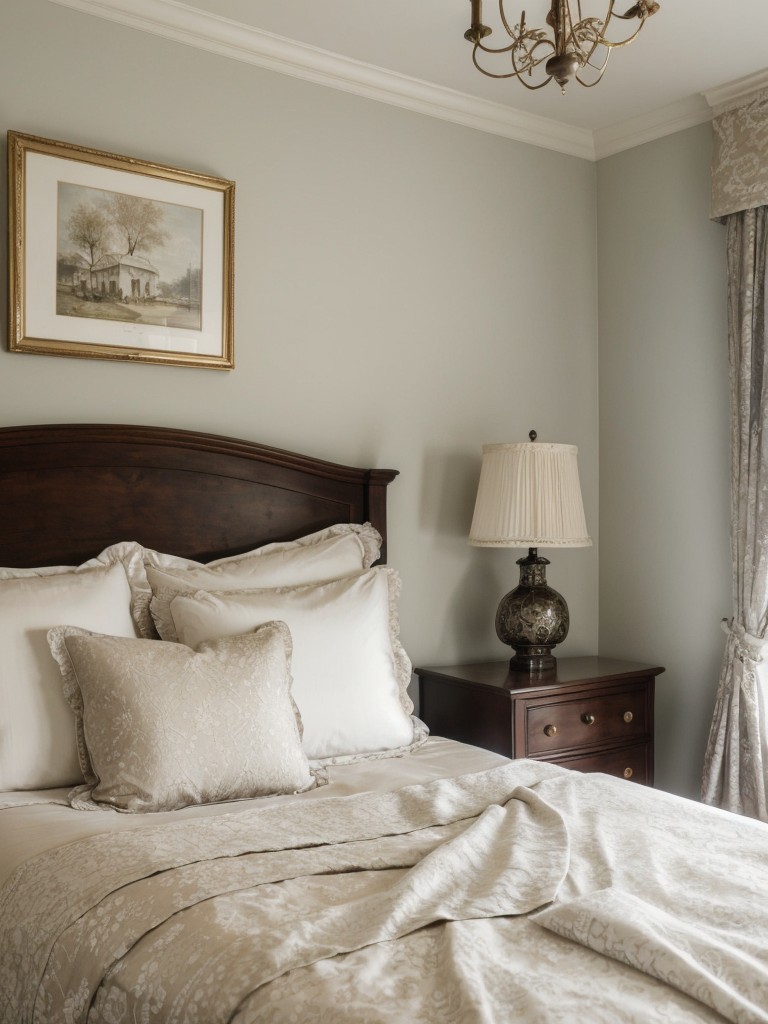 Charming Victorian-Inspired Bedroom Decor: Lace and Brocade Bed Linens for Elegance!