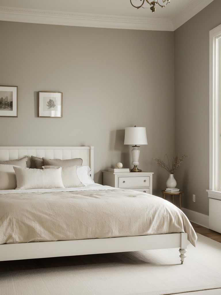 Experience Victorian Elegance: Transform your bedroom with minimalist charm and neutral tones.