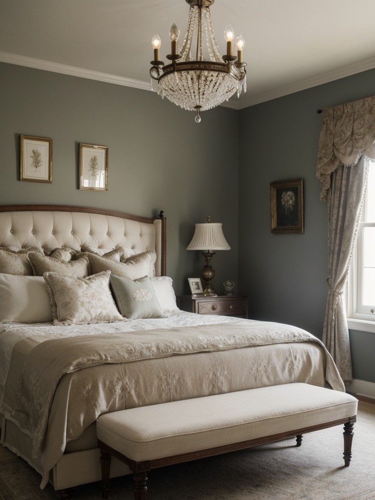 Vintage-Inspired Chandelier: Add Charm to Your Bedroom!