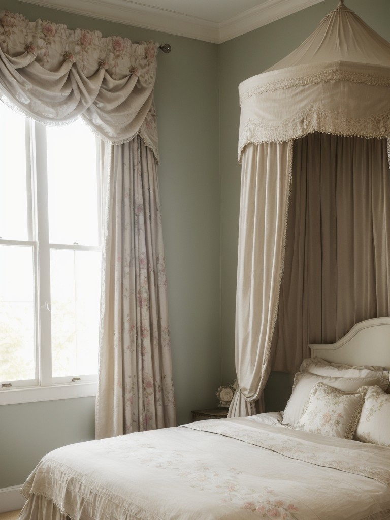 Romantic Victorian Bedroom Vibes: Sheer Curtains and Delicate Florals