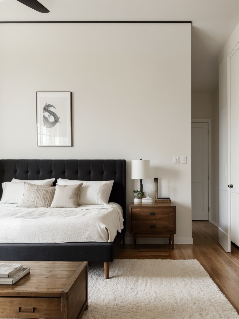 Chic Minimalist Apartment: Gender-Neutral Eclectic Bedroom Decor