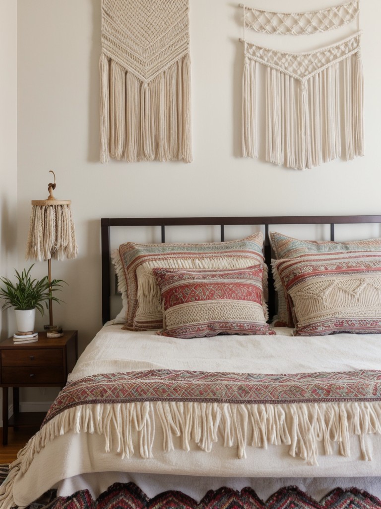 Boho Bliss: Transform Your Bedroom with Macrame and Fringed Throws