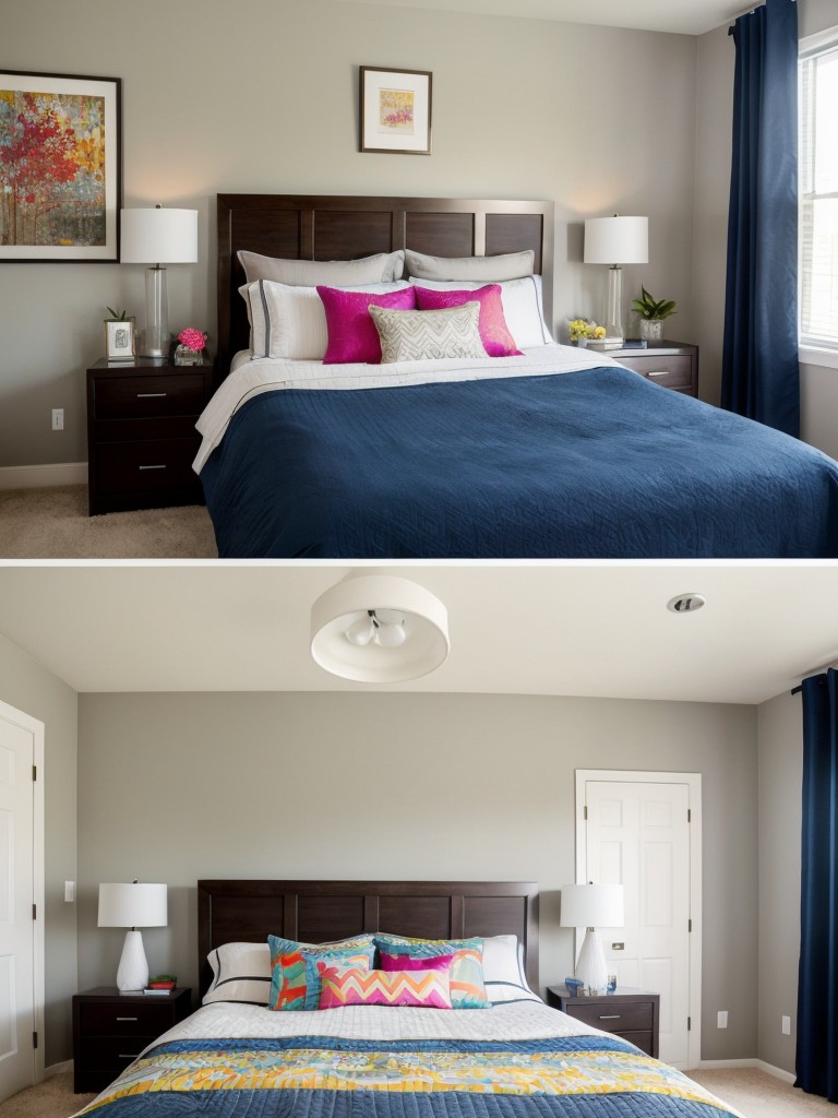 Vibrant Bedroom Transformation: Bold Colors & Patterns for an Energizing Apartment