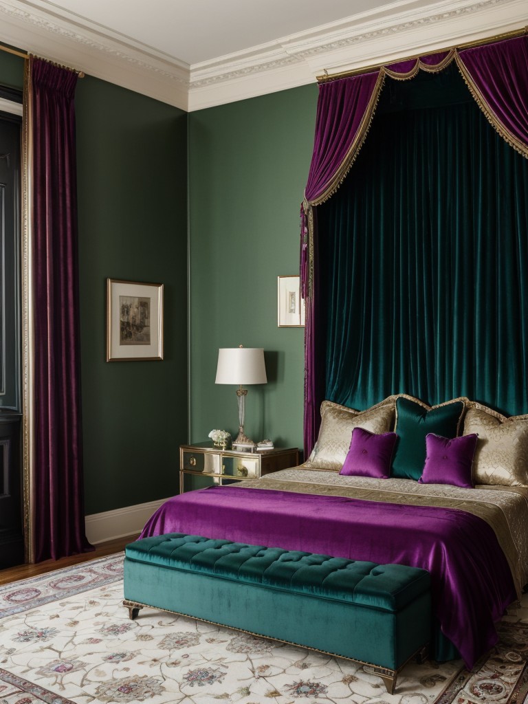 Luxurious & Elegant Bedroom Inspo: Silk, Velvet & Jewel Tones!