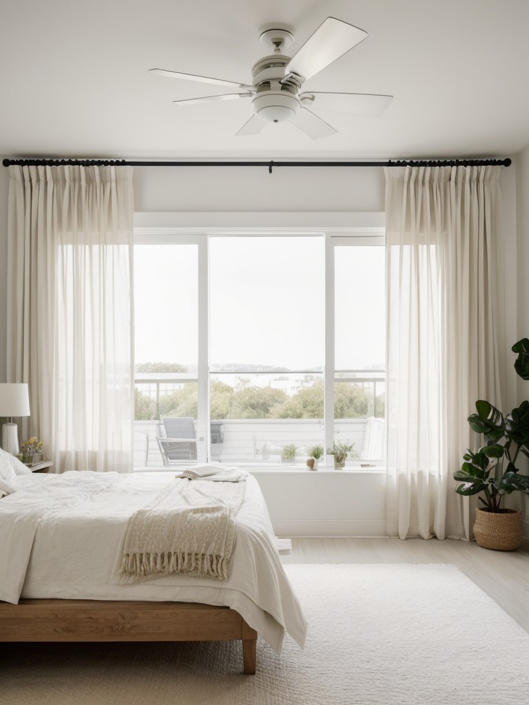 Airy & Minimalist: Elevate Your Apartment with Floor-to-Ceiling Windows & Sheer Curtains!