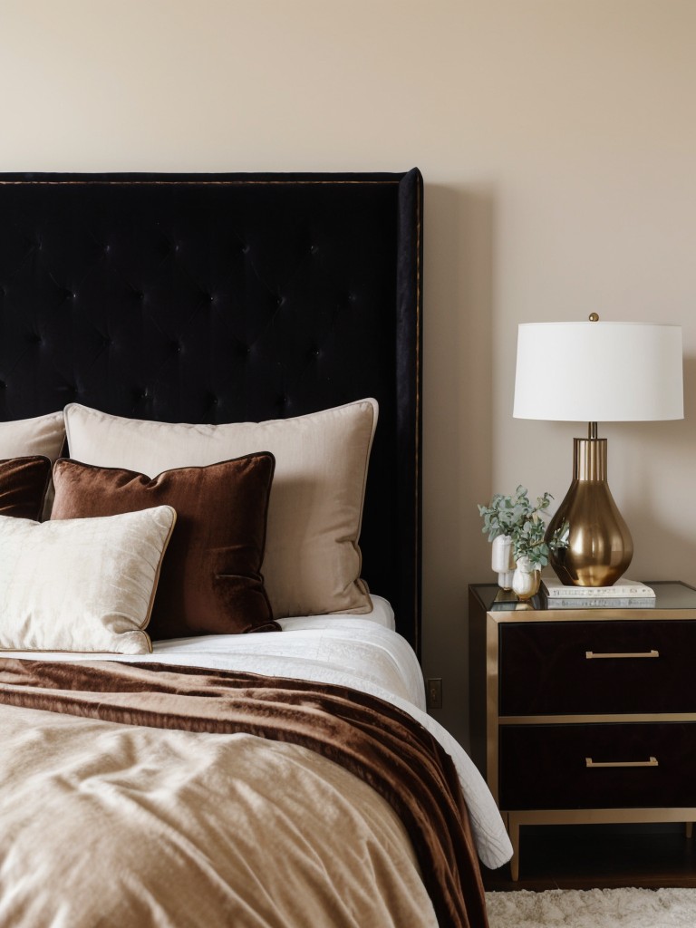 Luxe Living: Velvet Vibes for a Dreamy Apartment Bedroom.