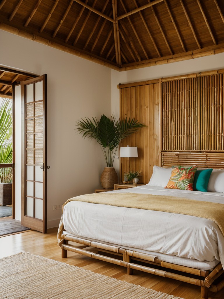 Tropical Vibes: Transform Your Bedroom with Bamboo & Palm Leaf Prints!