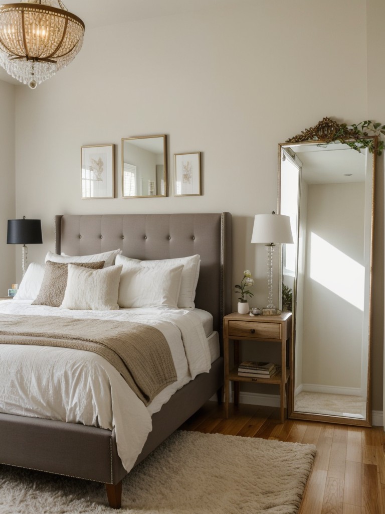 Mirrors for a Brighter, Spacious Apartment Bedroom