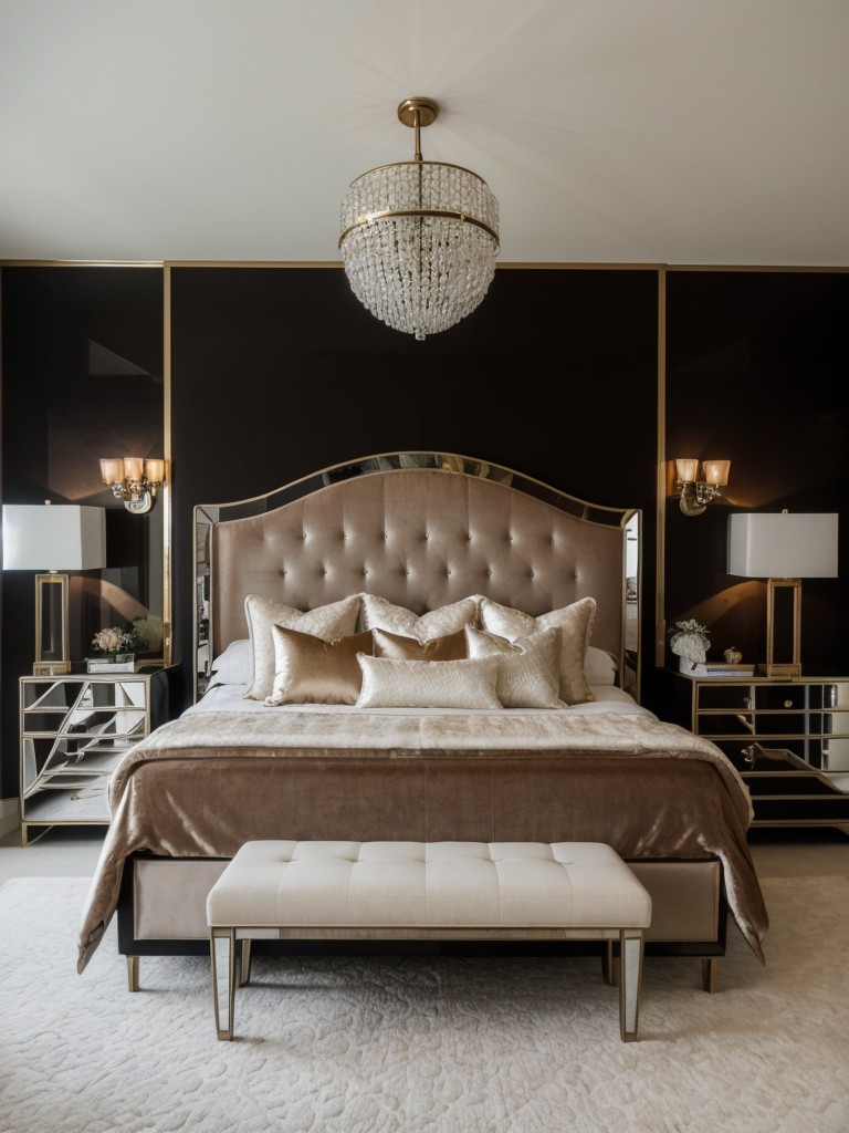 Get Luxe Vibes: Velvet Headboards and Mirrored Nightstands for a Glamorous Bedroom