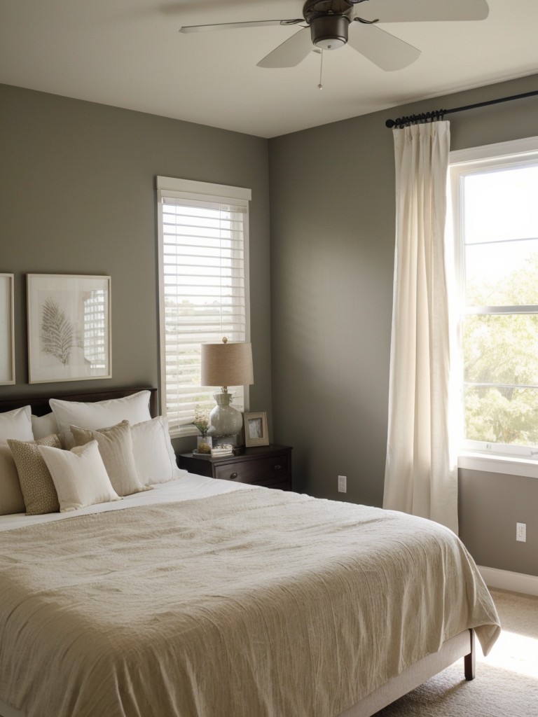 Light & Airy: Elevate your apartment bedroom with sheer curtains and lightweight blinds!