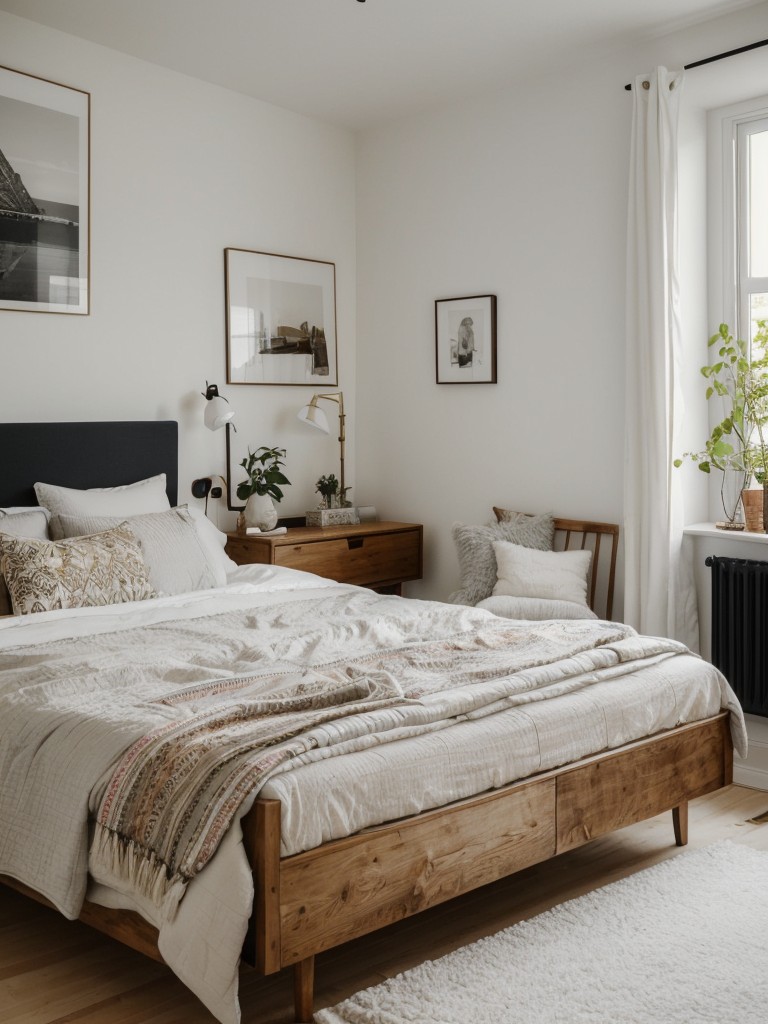 Bold Nordic Vibes: Cozy Apartment Bedroom with a Scandinavian Twist.