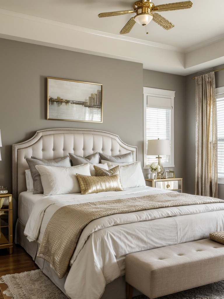 Glamorous Metallic Accents for an Inviting Bedroom Retreat