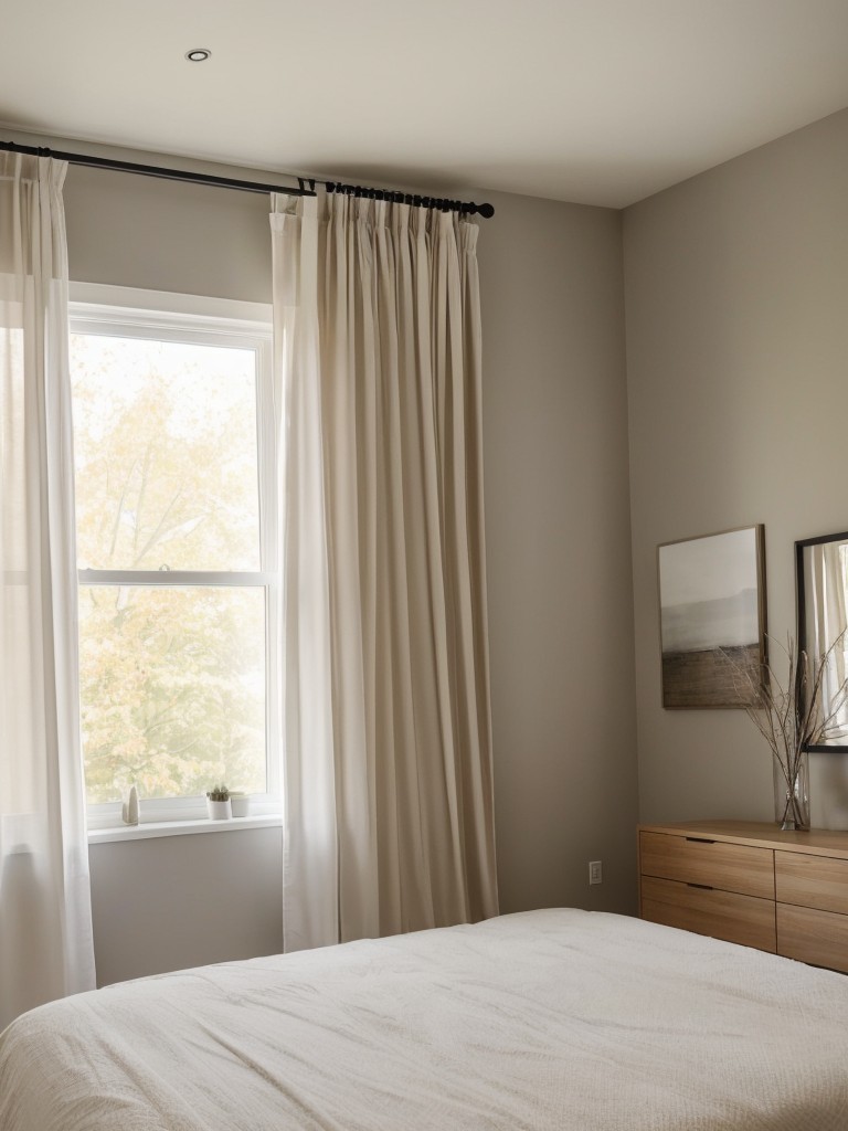 Modern & Cozy: Bedroom Ideas with Floor-Length Sheer Curtains