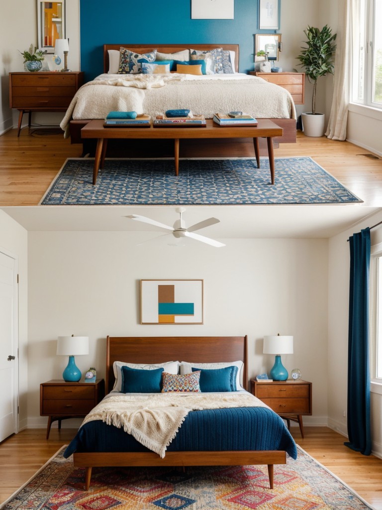 Styling Tips for a Mid-Century Bedroom: Anchor with a Statement Rug!