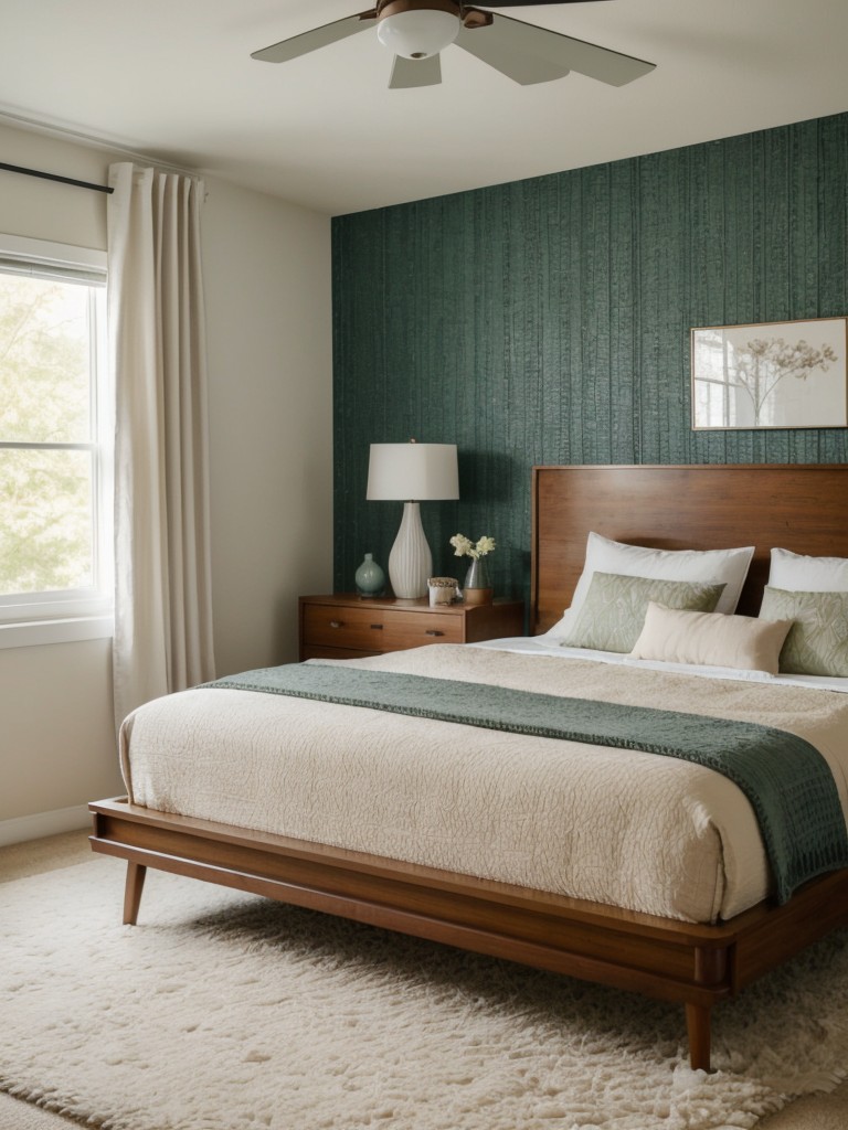 Create a cozy mid-century bedroom with textured textiles!