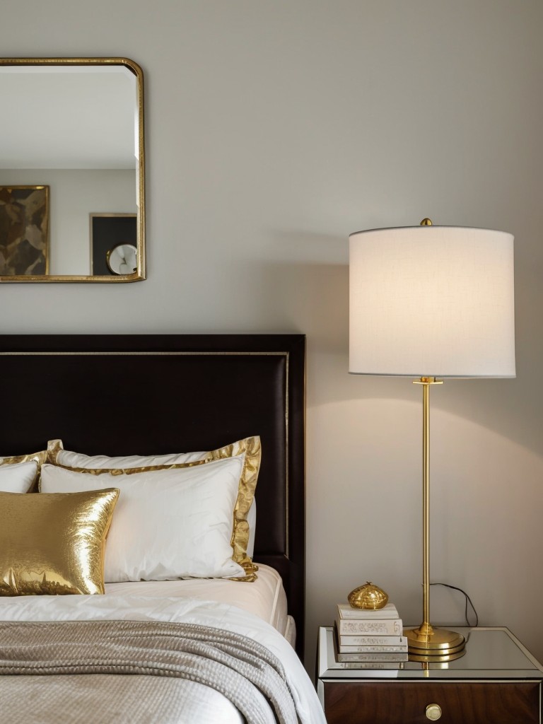 Luxury meets sophistication with metallic accents for your dreamy mid-century bedroom.