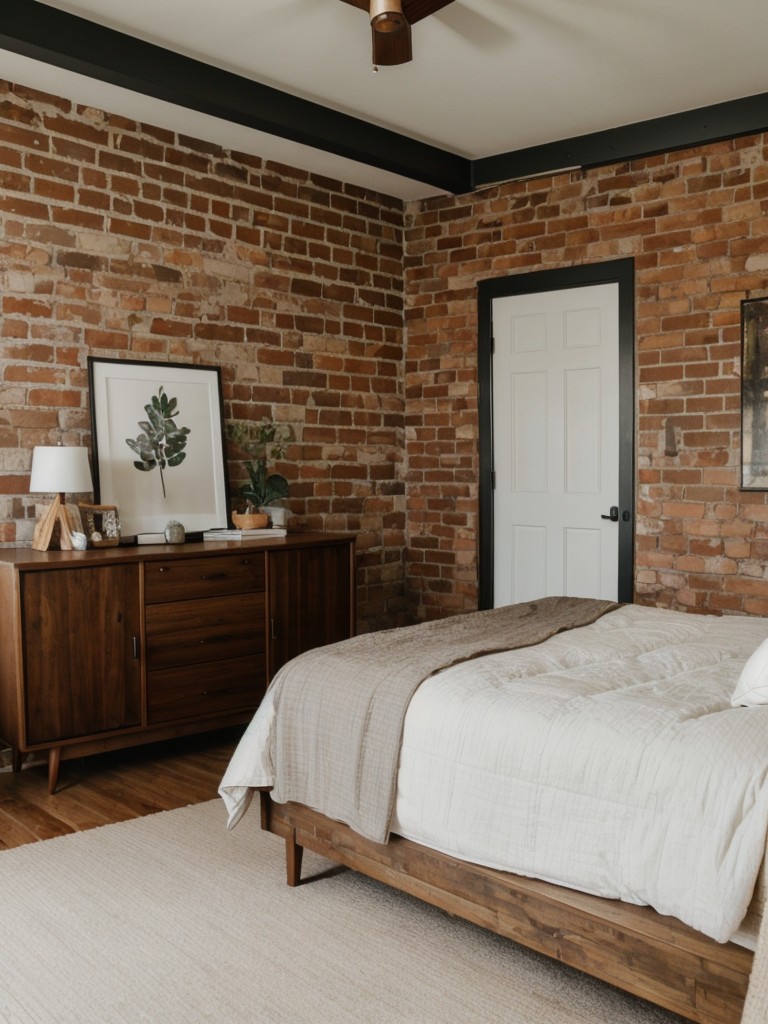 Get Vintage-Chic! Transform Your Apartment with Exposed Brick Walls & Mid-Century Charm!