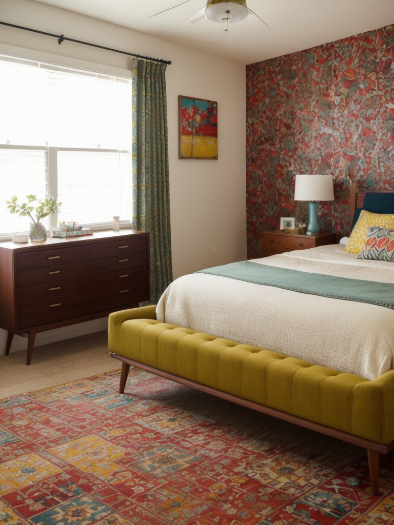 Playful & Vibrant: Modernize Your Bedroom with Retro Flair.