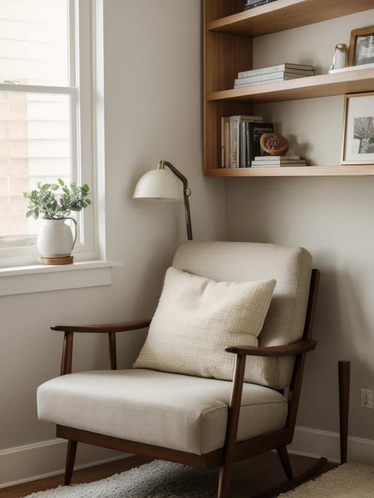 Cozy Reading Nook: Stylish Apartment Bedroom Décor.