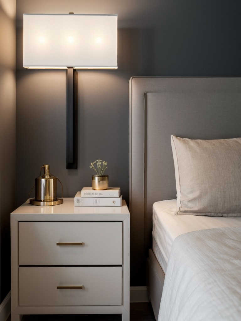 Create a Serene Bedroom Oasis with Adjustable Lighting Options.