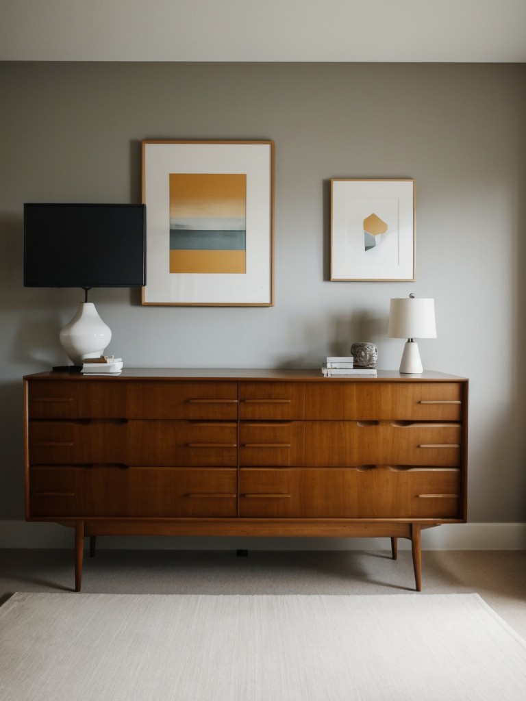 Minimalist Mid-Century Bedroom: Elevate with sleek furniture.