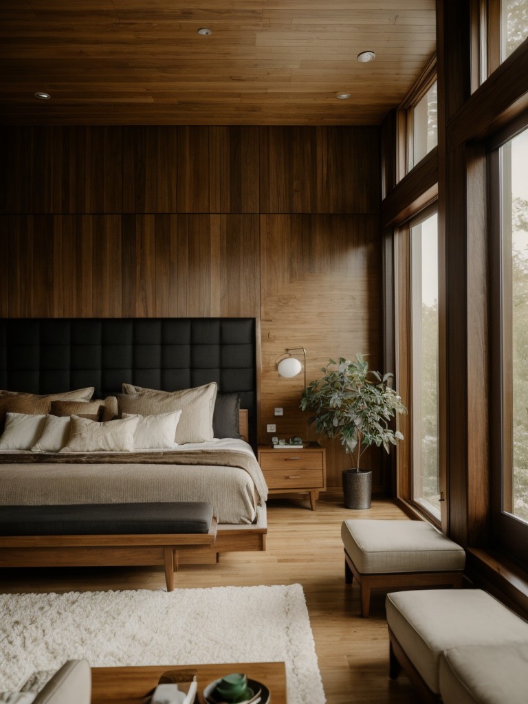 Zen-inspired Mid-Century Bedroom: Serene, Natural, and Timeless