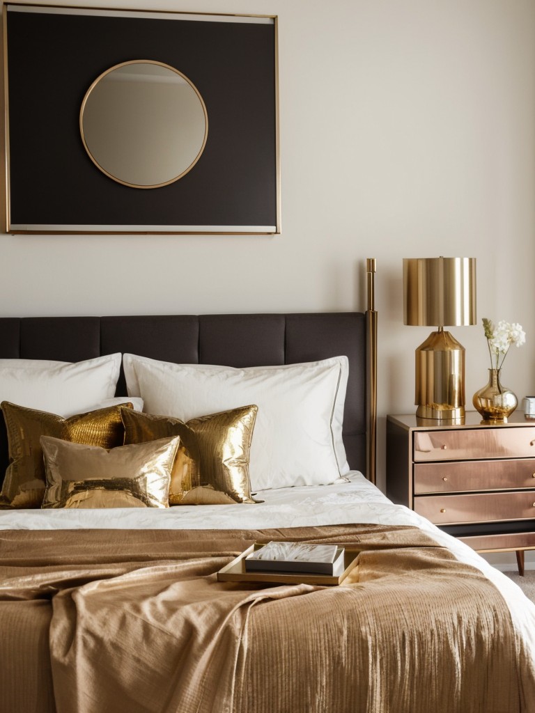 Chic Metallic Accents: Elevate Your Apartment with Mid-Century Bedroom Decor