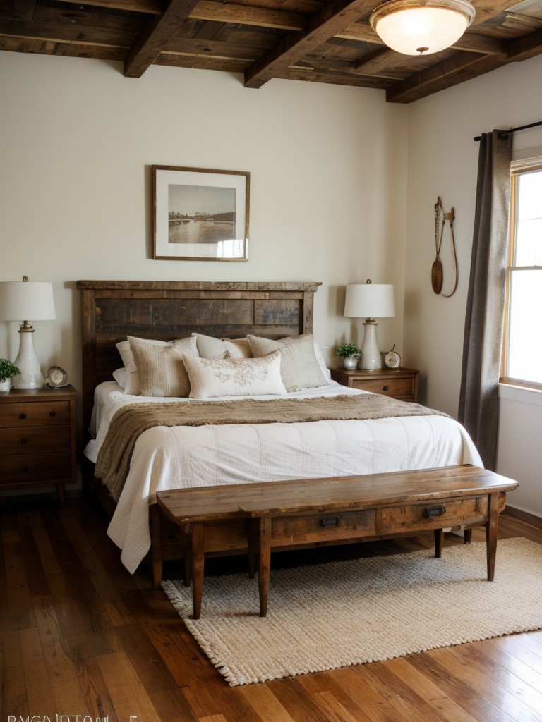 Rustic Farmhouse Vibes: Embrace Vintage Charm in Your Bedroom!