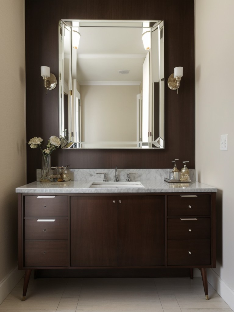 Mid-Century Chic: Create a Glamorous Bedroom Retreat with a Mirrored Vanity