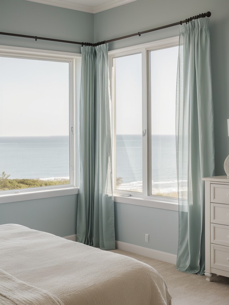 Coastal Bedroom Bliss: Create Serenity with Sheer Curtains!